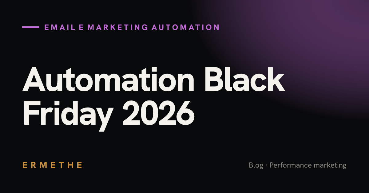 Copertina tipografica dell'articolo su Klaviyo e le automation per il Black Friday 2026